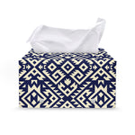 Native Indian Navajo Pattern Print Leather Tissue Box Cover