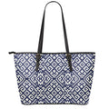 Native Indian Navajo Pattern Print Leather Tote Bag With Zipper