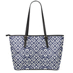 Native Indian Navajo Pattern Print Leather Tote Bag