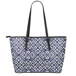 Native Indian Navajo Pattern Print Leather Tote Bag