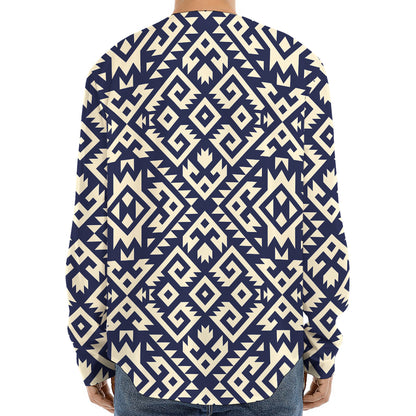 Native Indian Navajo Pattern Print Long Sleeve Baseball Jersey