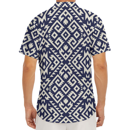 Native Indian Navajo Pattern Print Men's Deep V-Neck Shirt