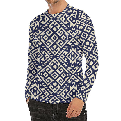 Native Indian Navajo Pattern Print Men's Long Sleeve Rash Guard