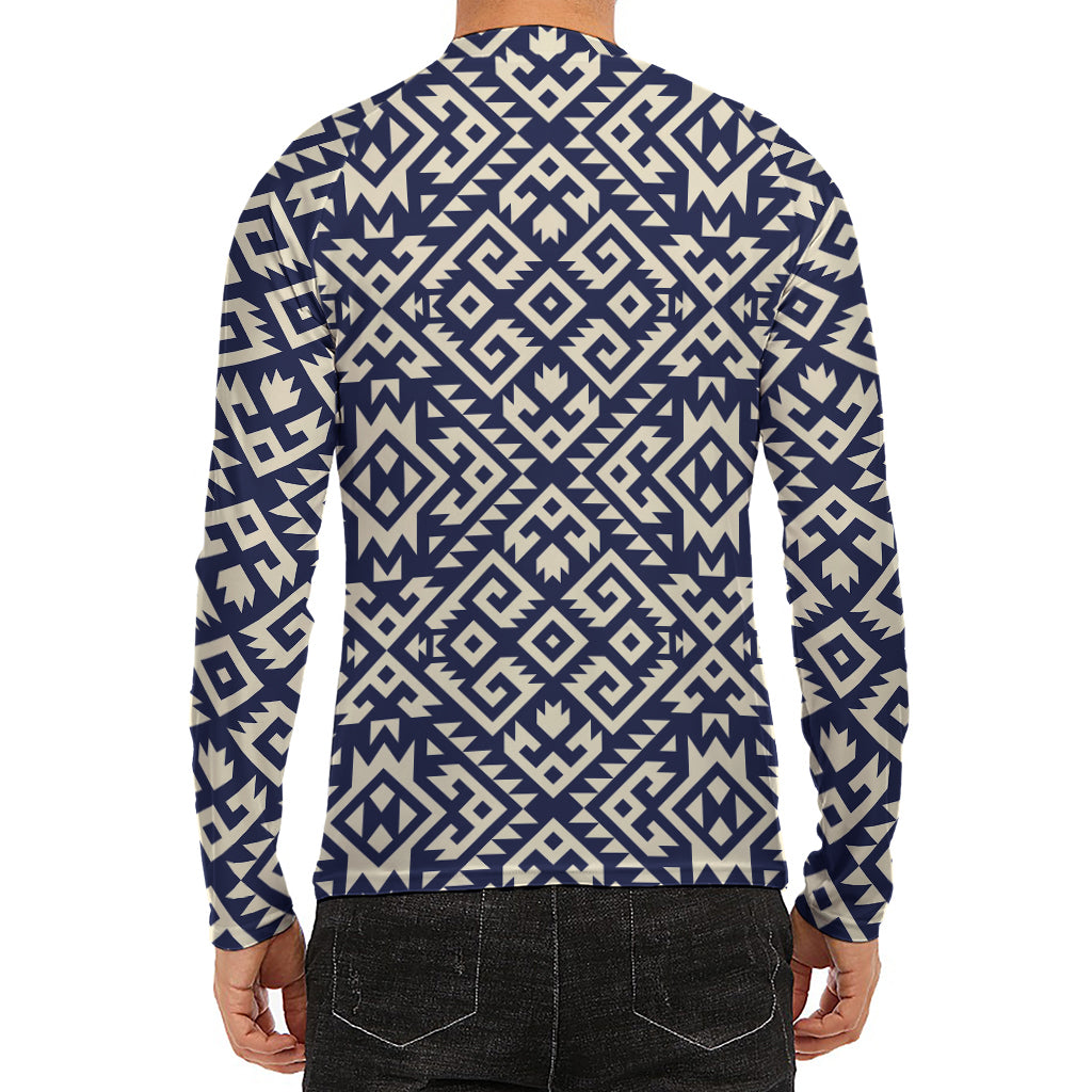 Native Indian Navajo Pattern Print Men's Long Sleeve Rash Guard