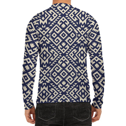 Native Indian Navajo Pattern Print Men's Long Sleeve Rash Guard