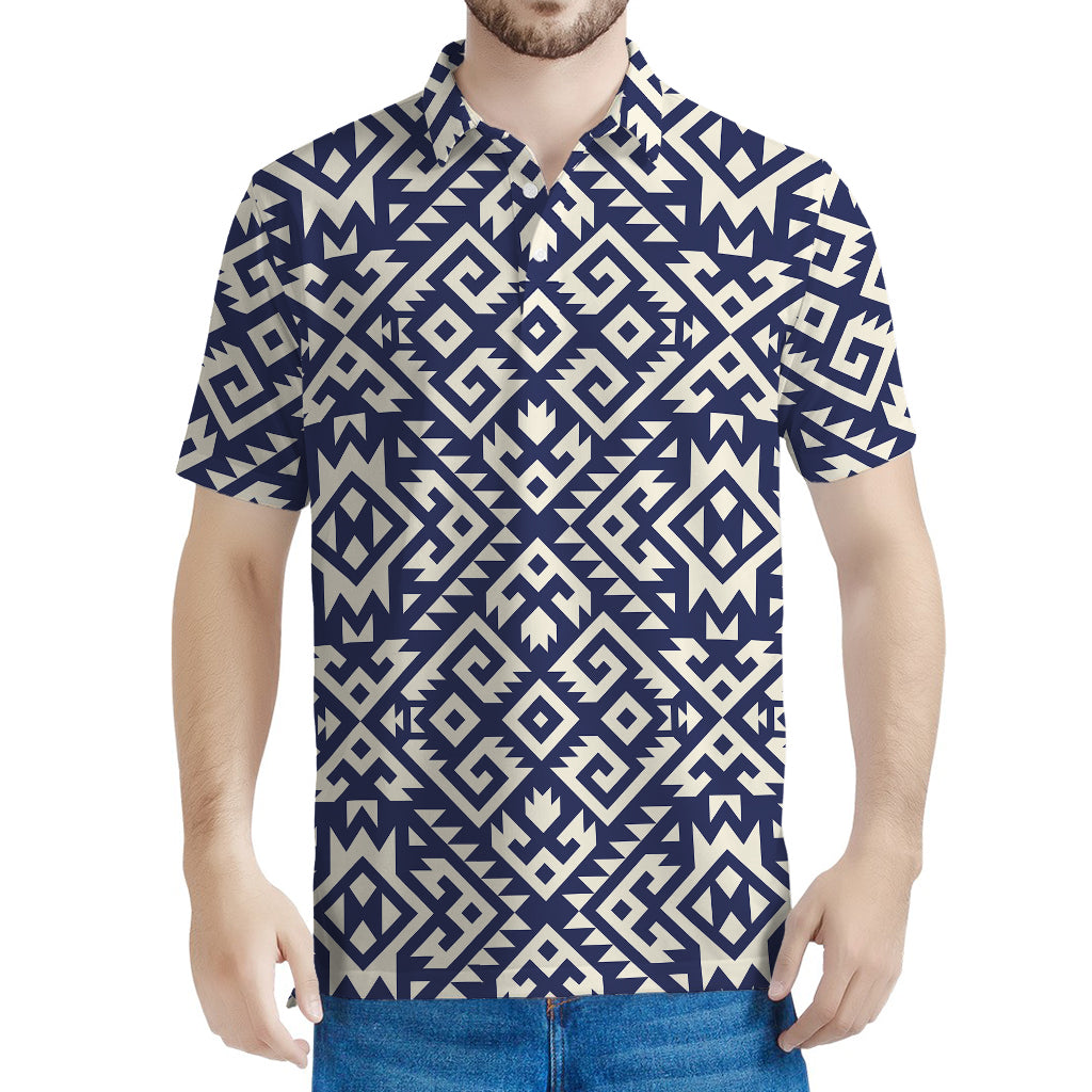 Native Indian Navajo Pattern Print Men's Polo Shirt