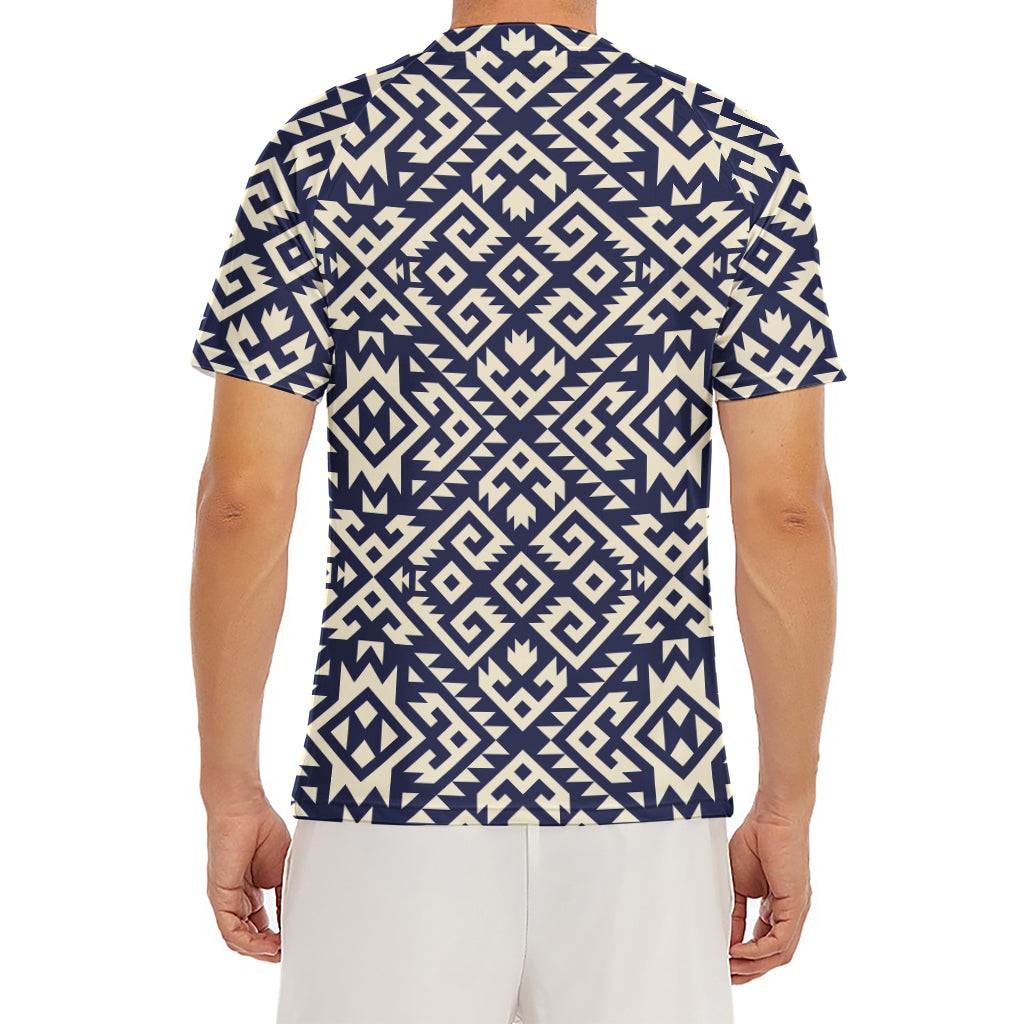 Native Indian Navajo Pattern Print Men's Short Sleeve Rash Guard