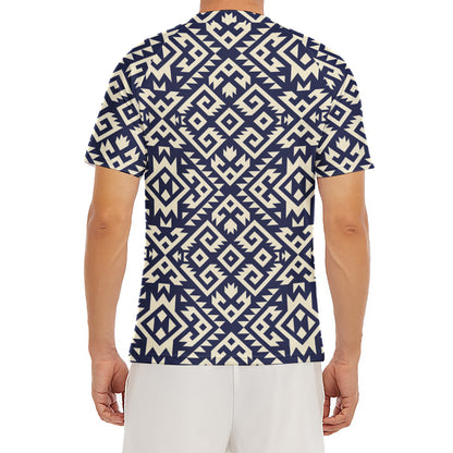 Native Indian Navajo Pattern Print Men's Short Sleeve Rash Guard