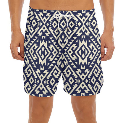 Native Indian Navajo Pattern Print Men's Split Running Shorts