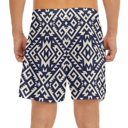 Native Indian Navajo Pattern Print Men's Split Running Shorts
