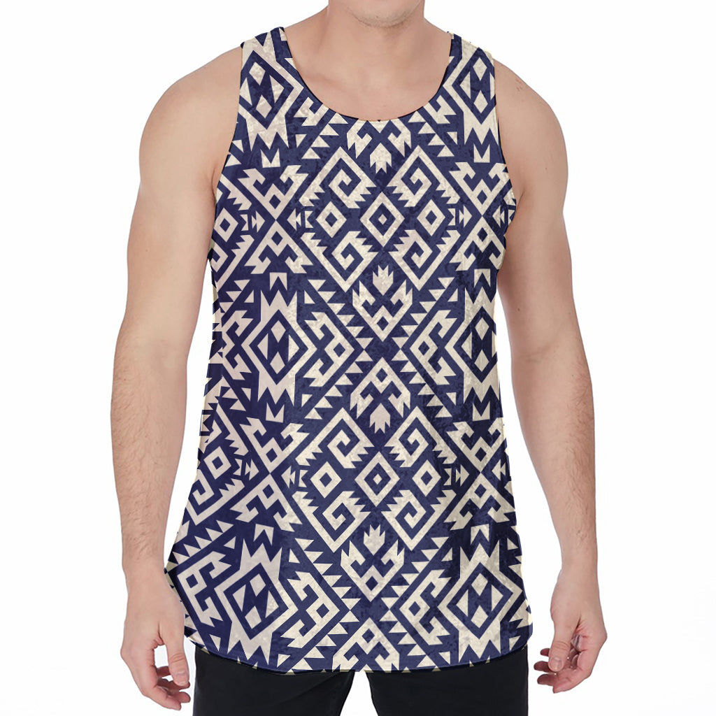 Native Indian Navajo Pattern Print Men's Velvet Tank Top