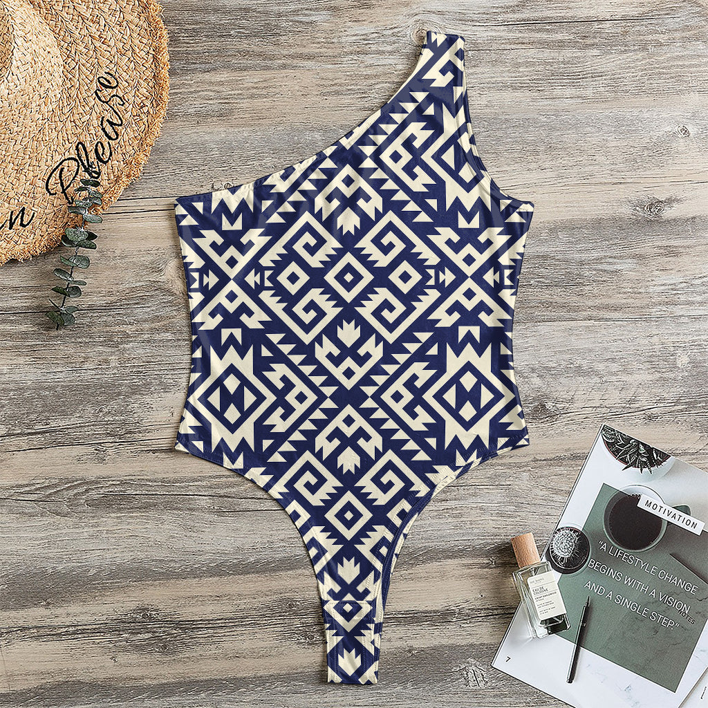 Native Indian Navajo Pattern Print One Shoulder Bodysuit