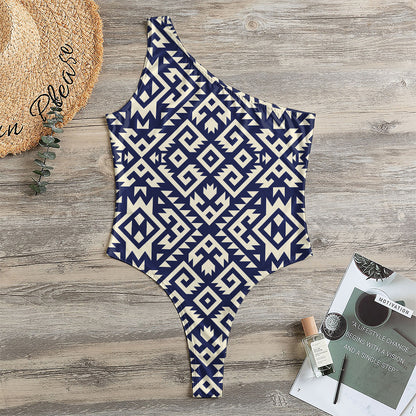 Native Indian Navajo Pattern Print One Shoulder Bodysuit