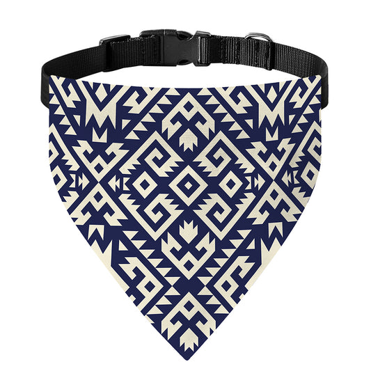 Native Indian Navajo Pattern Print Over The Collar Dog Bandana