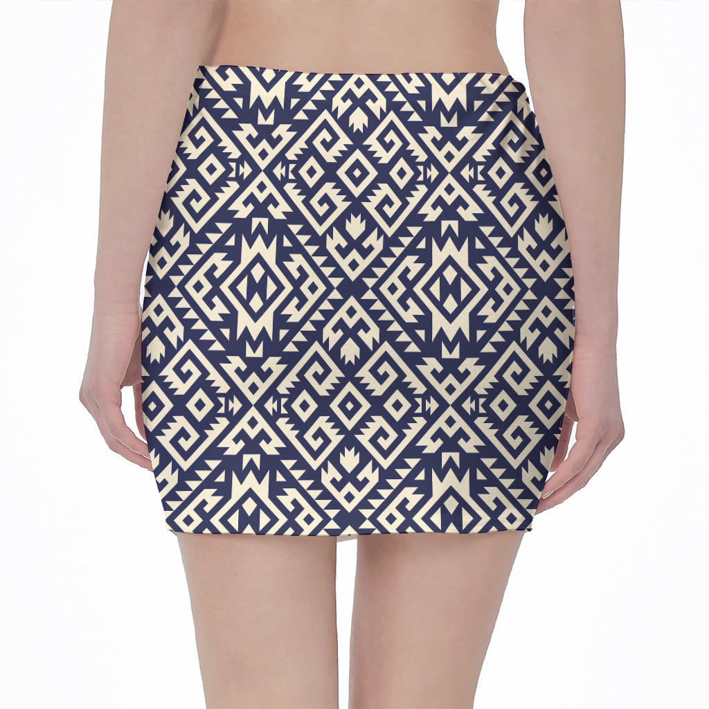 Native Indian Navajo Pattern Print Pencil Mini Skirt
