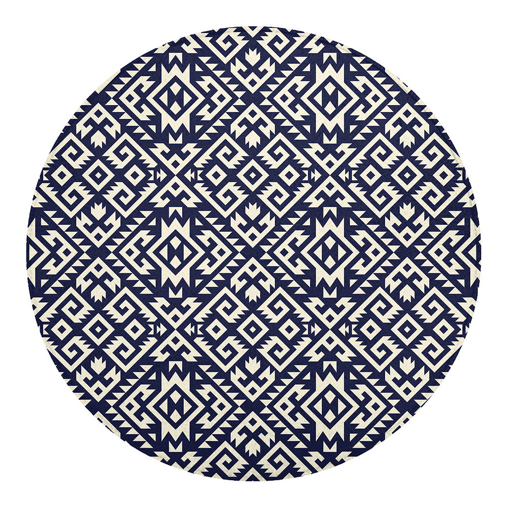Native Indian Navajo Pattern Print Round Blanket