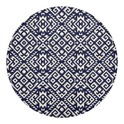 Native Indian Navajo Pattern Print Round Blanket
