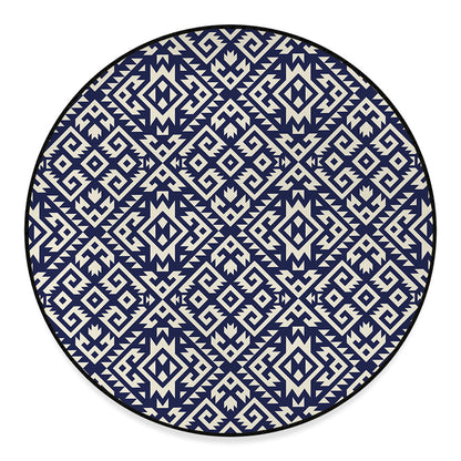 Native Indian Navajo Pattern Print Round Floor Mat