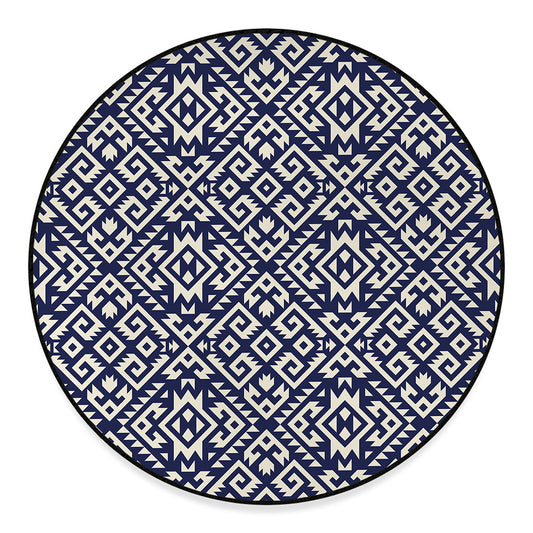 Native Indian Navajo Pattern Print Round Floor Mat