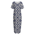 Native Indian Navajo Pattern Print Short Sleeve Long Nightdress