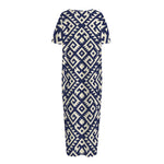 Native Indian Navajo Pattern Print Short Sleeve Long Nightdress