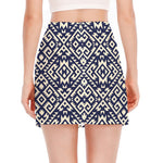 Native Indian Navajo Pattern Print Side Slit Mini Skirt