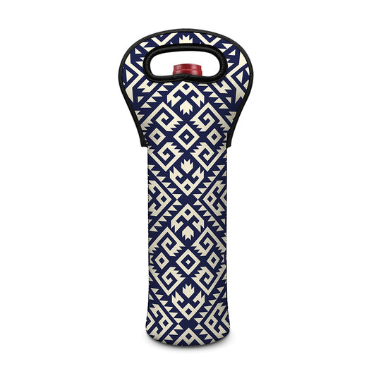 Native Indian Navajo Pattern Print Single Neoprene Wine Tote