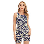 Native Indian Navajo Pattern Print Sleeveless One Piece Swimsuit