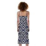 Native Indian Navajo Pattern Print Slim Fit Midi Cami Dress