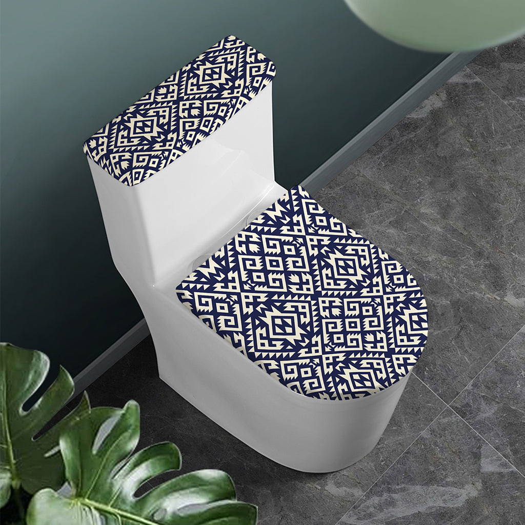 Native Indian Navajo Pattern Print Toilet Lid And Tank Cover Set