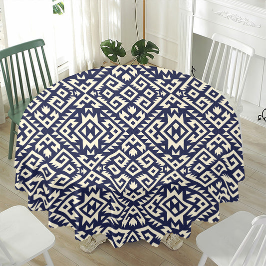 Native Indian Navajo Pattern Print Waterproof Round Tablecloth