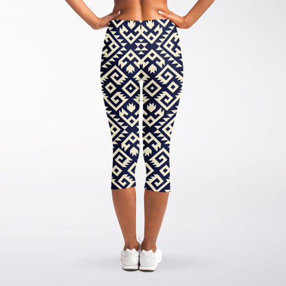 Native Indian Navajo Pattern Print Women's Capri Leggings