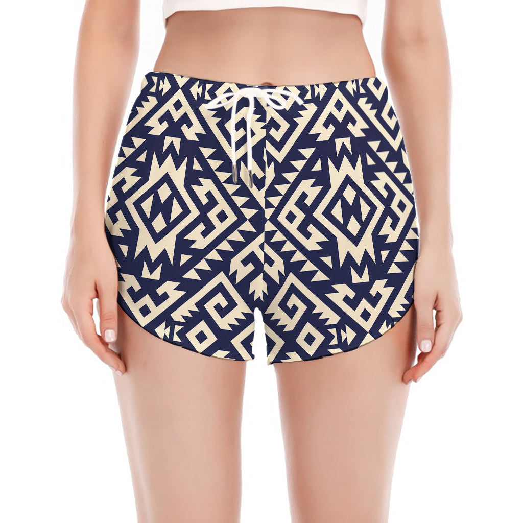 Native Indian Navajo Pattern Print Women's Split Running Shorts