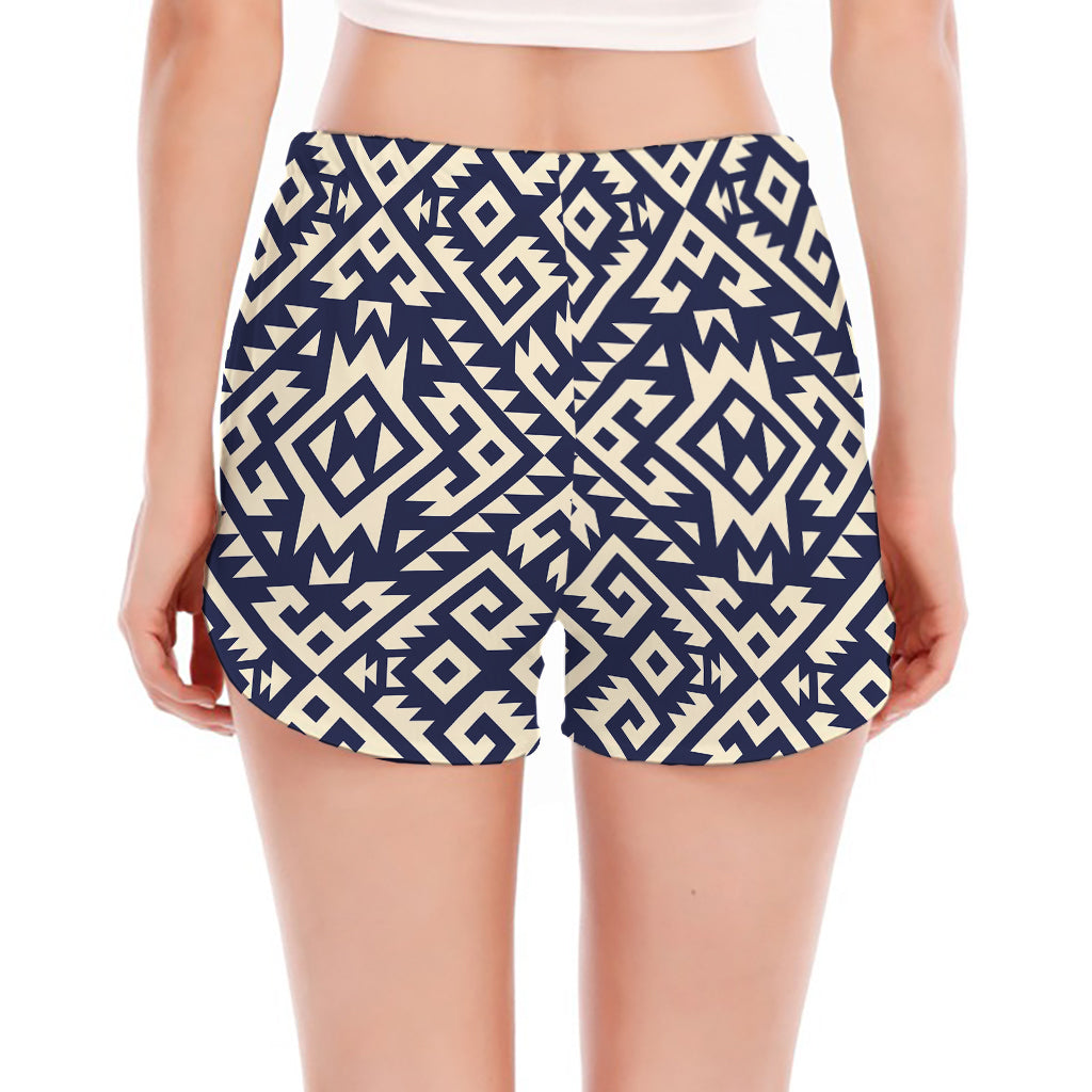 Native Indian Navajo Pattern Print Women's Split Running Shorts