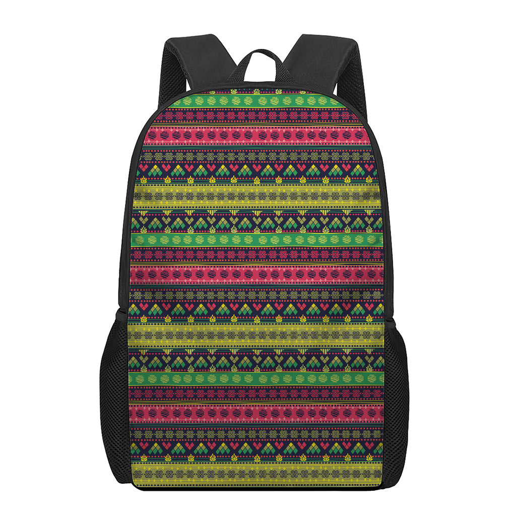 Native Indian Tribal Pattern Print 17 Inch Backpack