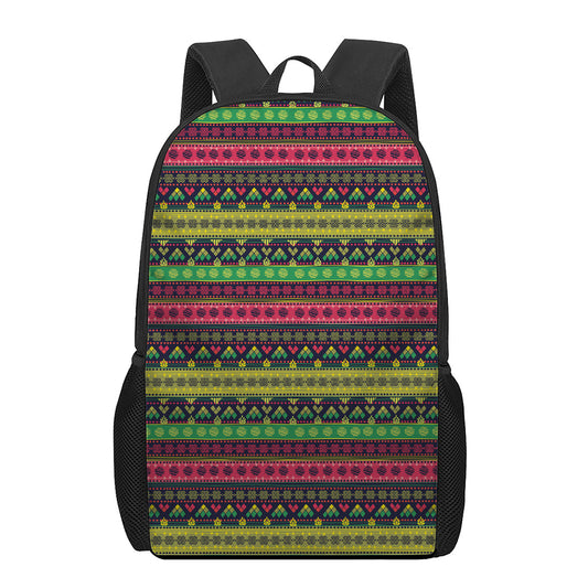 Native Indian Tribal Pattern Print 17 Inch Backpack