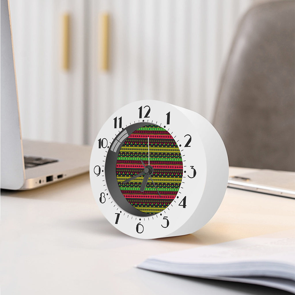 Native Indian Tribal Pattern Print Alarm Clock