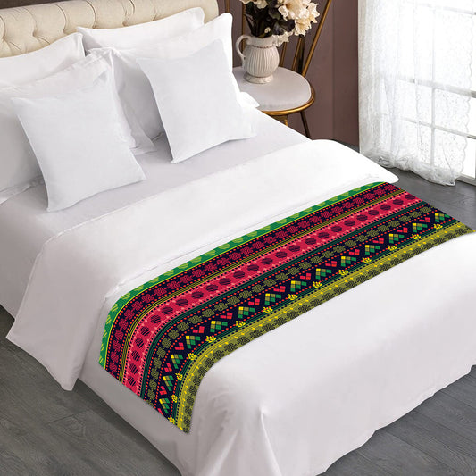 Native Indian Tribal Pattern Print Bed Runner