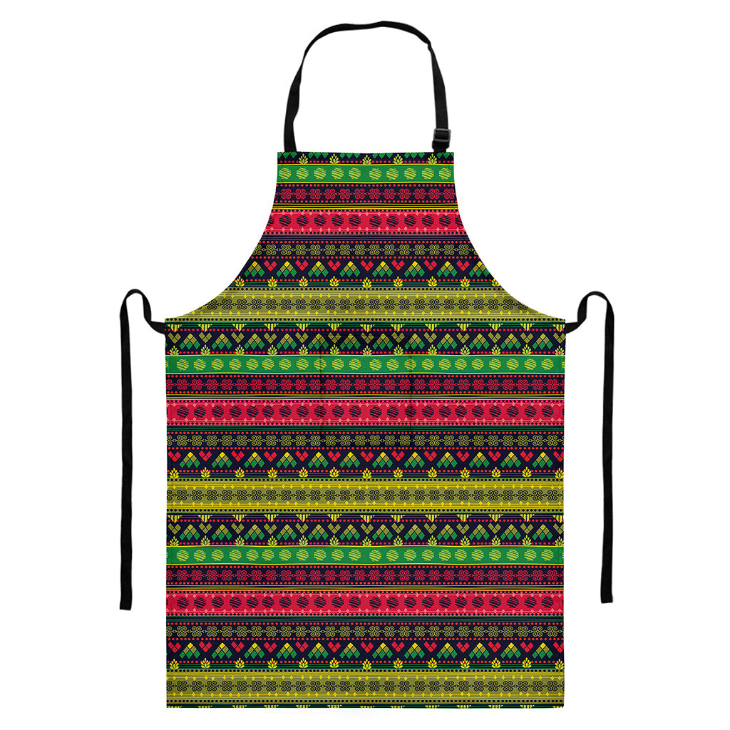 Native Indian Tribal Pattern Print Bib Apron With Pocket