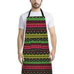 Native Indian Tribal Pattern Print Bib Apron With Pocket
