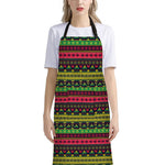 Native Indian Tribal Pattern Print Bib Apron With Pocket