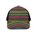 Native Indian Tribal Pattern Print Black Mesh Trucker Hat