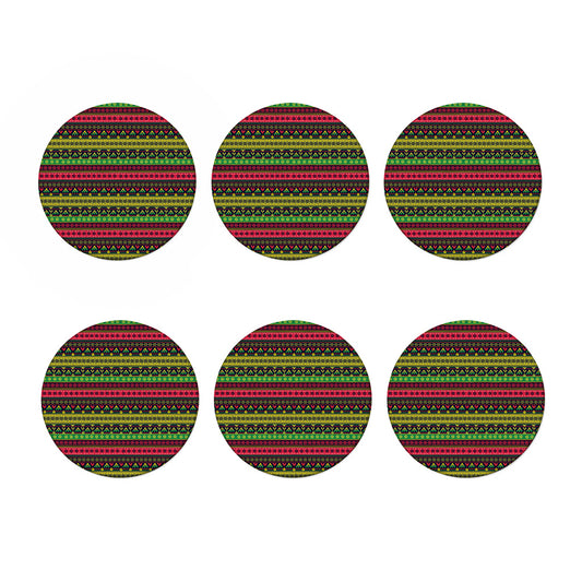 Native Indian Tribal Pattern Print Coaster Set
