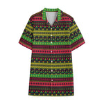 Native Indian Tribal Pattern Print Cotton Hawaiian Shirt