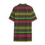 Native Indian Tribal Pattern Print Cotton Hawaiian Shirt