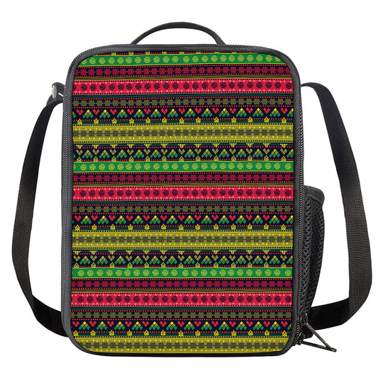 Native Indian Tribal Pattern Print Crossbody Lunch Bag