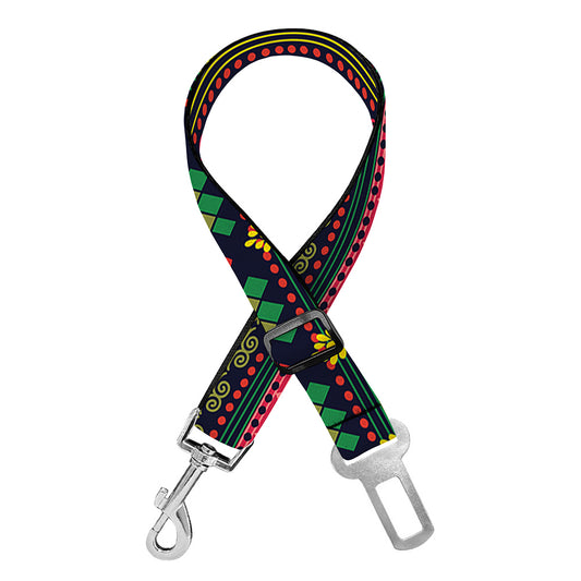 Native Indian Tribal Pattern Print Dog Seat Belt