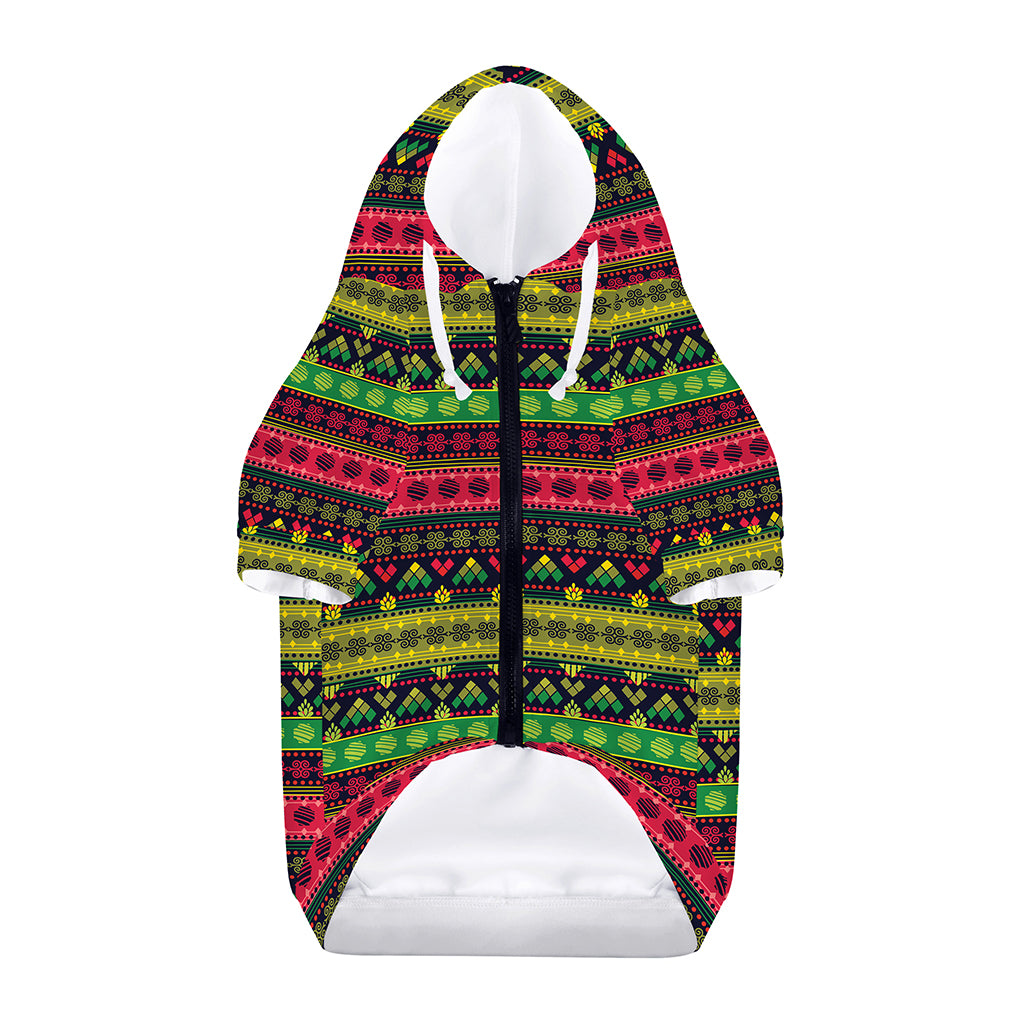 Native Indian Tribal Pattern Print Dog Zip Up Hoodie