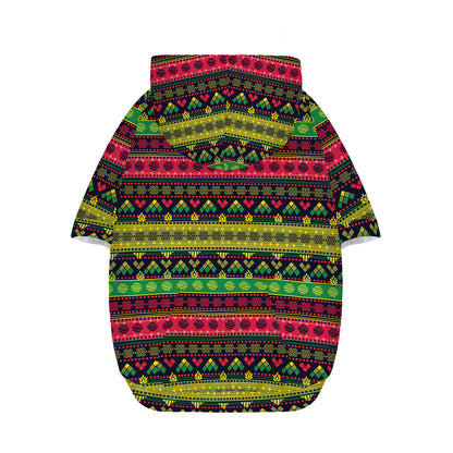 Native Indian Tribal Pattern Print Dog Zip Up Hoodie
