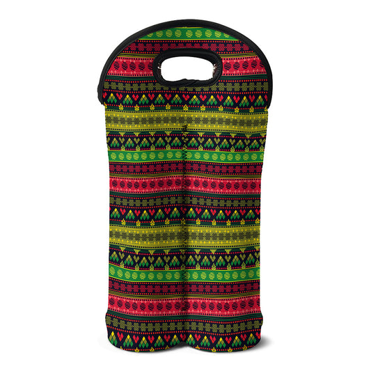 Native Indian Tribal Pattern Print Double Neoprene Wine Tote